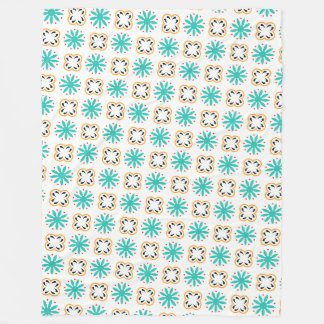 Couverture Polaire Vibrant Teal Orange Geometric Floral Pattern