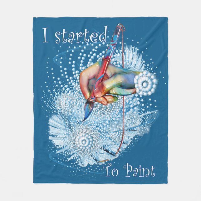 Couverture Polaire Vibration bleue Abstraite (Devant)