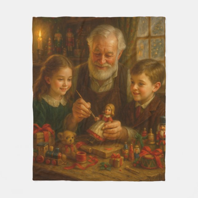 Couverture Polaire Victorian Christmas Blanket – Ornament Painting (Devant)