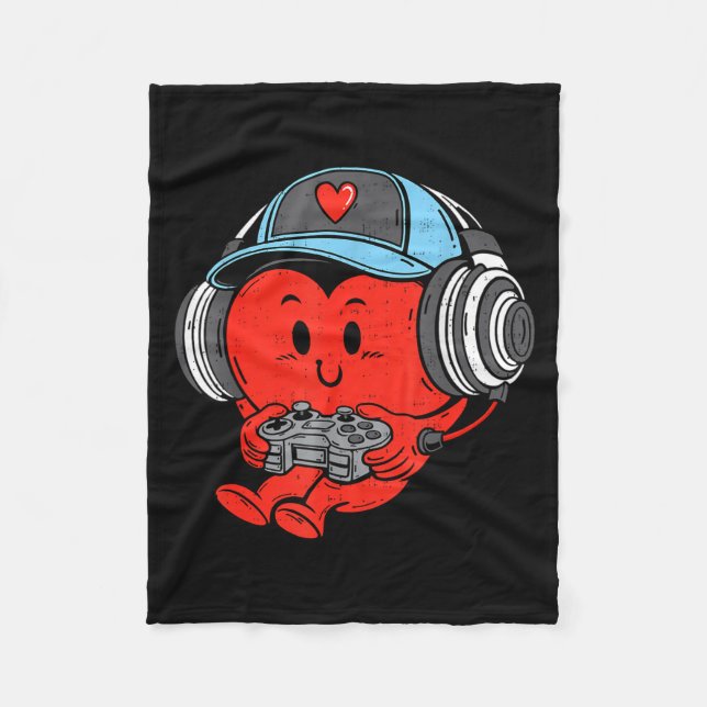 Couverture Polaire Video Game Gamer Heart Valentines Day Gaming Boys  (Devant)