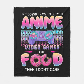 Couverture Polaire Video Games Or Food I Don't Care Anime Art For Tee