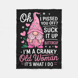 Couverture Polaire Vieille femme grincheuse drôle disant gnome sarcas