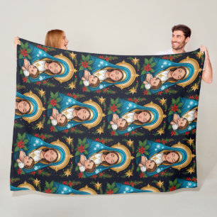 Couverture Polaire Vierge catholique chrétienne Marie Noël