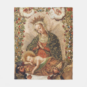 Couverture Polaire Vierge de l'école de Cuzco adorant l'enfant Jésus