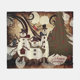 Couverture Polaire Vieux mode Abstraits Snowmen Salutations de sais
