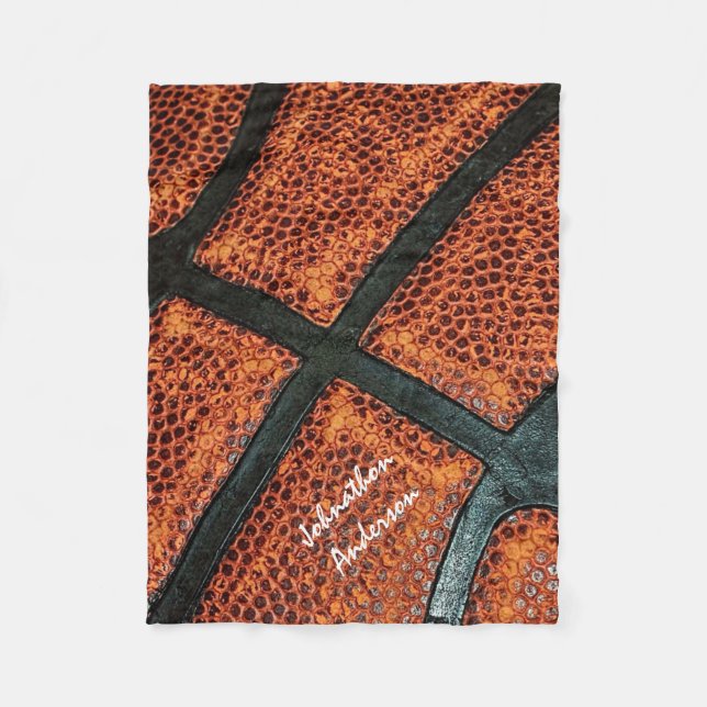 Couverture Polaire Vieux rétro motif de basket-ball avec le nom (Devant)