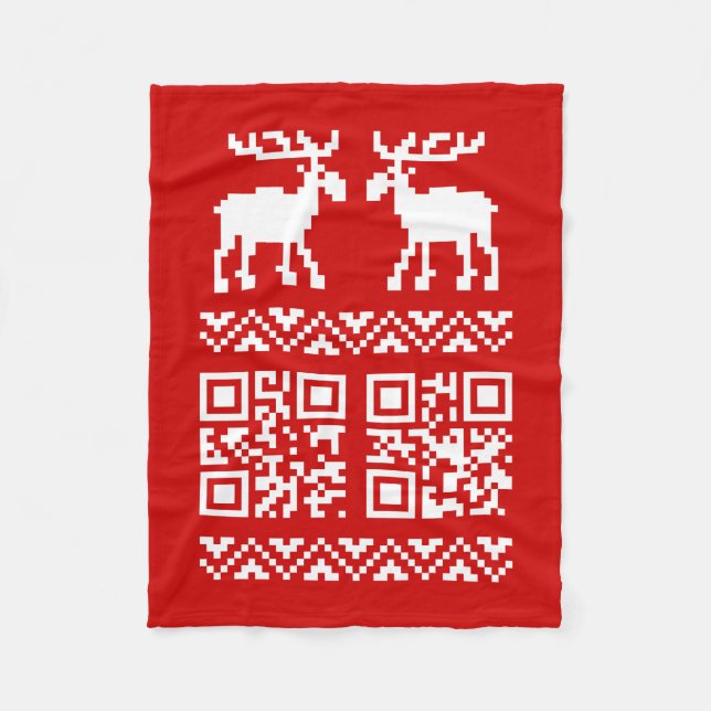 Couverture Polaire Vilain Sweater QR Code Bonne année! (Devant)