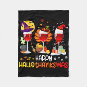 Couverture Polaire Vin Halloween Thanksgiving Christmas Joyeux Hallot