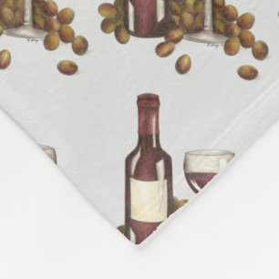 Couverture Polaire Vin Rouge Dégustation Verre Bouteille Vignoble