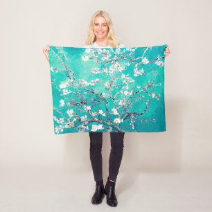 Couverture Polaire Vincent Van Gogh Almond Blossoms Turquoise