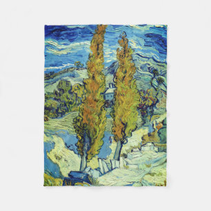 Couverture Polaire Vincent Van Gogh Deux peupliers à Saint-Rémy