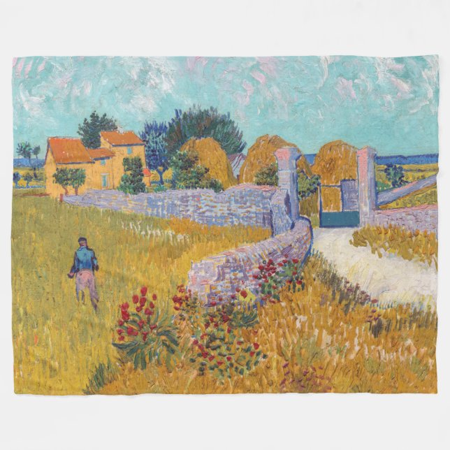 Couverture Polaire Vincent van Gogh - Ferme en Provence (Devant (Horizontal))