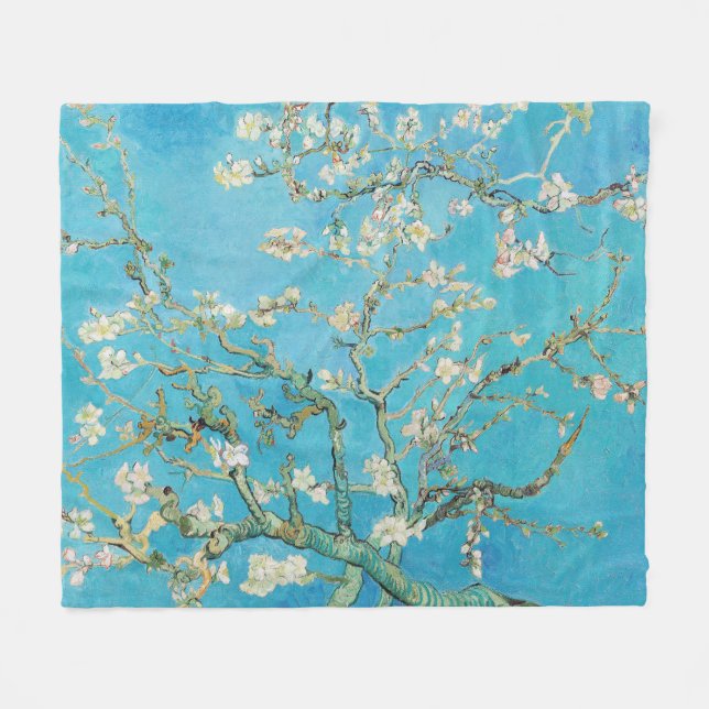 Couverture Polaire Vincent van Gogh - Fleur d'amandes (Devant (Horizontal))