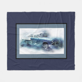 Couverture Polaire Vintage Chevy en bleu