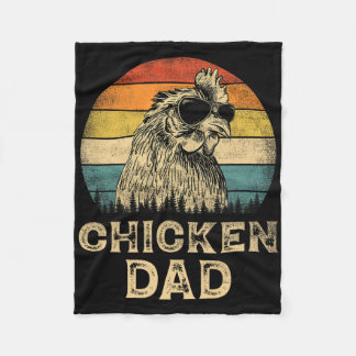 Couverture Polaire Vintage Chicken Papa Chicken Amateurs de poulet Pa