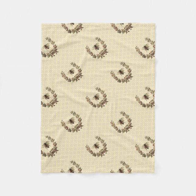 Couverture Polaire Vintage couronne d'abeilles (Devant)