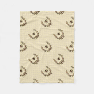 Couverture Polaire Vintage couronne d'abeilles