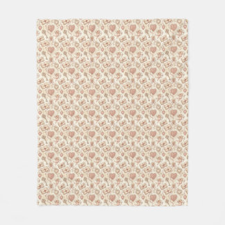 Couverture Polaire Vintage Cupid Love Pattern