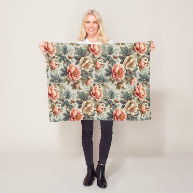 Couverture Polaire Vintage élégant floral (En situation)