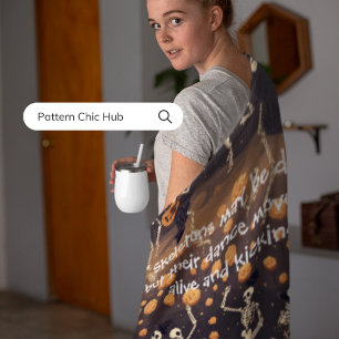 Couverture Polaire Vintage Halloween gothique Squelette danse moderne