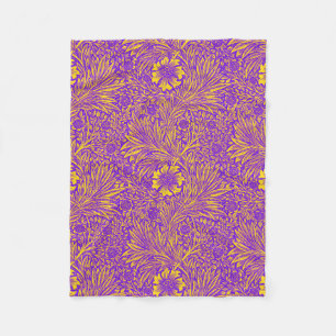 Couverture Polaire Vintage joli motif fleuri jaune violet