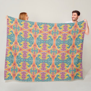 Couverture Polaire Vintage Mandala Motif - Bohemian Chic 1