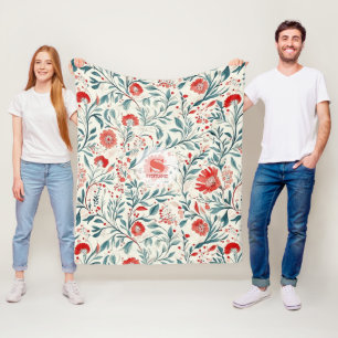 Couverture Polaire Vintage marguerite rouge motif floral - Botanique