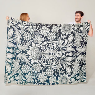 Couverture Polaire Vintage motif floral, William Morris