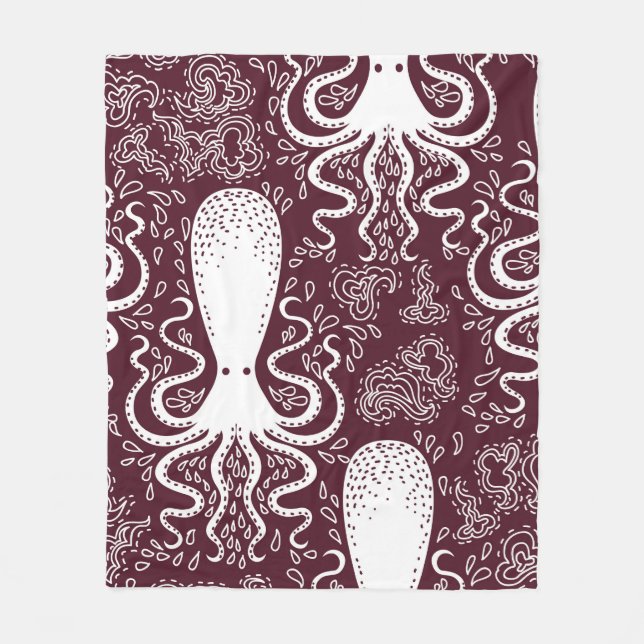 Couverture Polaire vintage Octopus pattern. (Devant)
