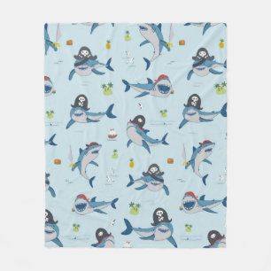 Couverture Polaire Vintage pirate shark funny sea animal wild hand dr