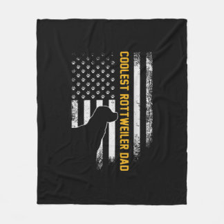 Couverture Polaire Vintage USA American Flag Coolest Rottweiler Dad