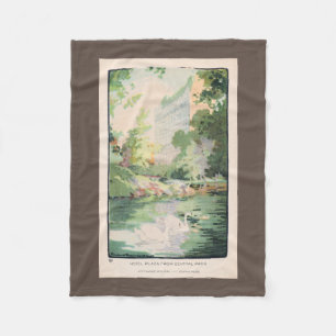 Couverture Polaire Vintage Watercolor Hotel Plaza de Central Park