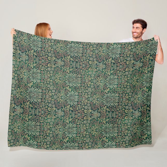 Couverture Polaire Vintage William Morris Flower Garden (En situation)