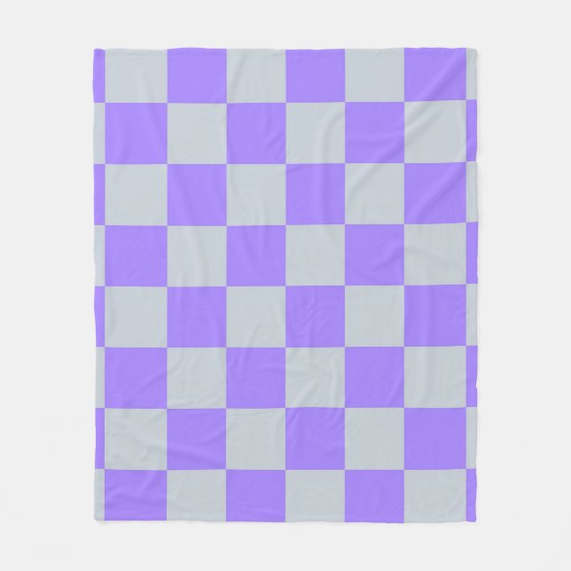Couverture Polaire Violet À damiers En vichy Motif (Devant)