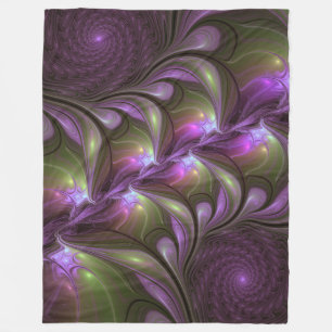Couverture Polaire Violet Abstrait violet violet kaki fractal