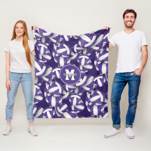 Couverture Polaire violet blanc ceinture volleyball équipe couleurs m