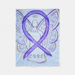 Couverture Polaire Violet de sensibilisation Ruban Hope Cure Angel Bl
