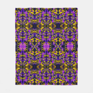 Couverture Polaire Violet et or Art Nouveau Motif