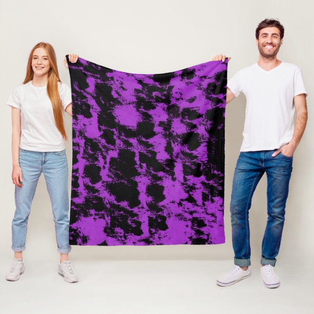 Couverture Polaire Violet Noir (En situation)