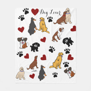 Couverture Polaire Virginia Wright Amoureux des chiens personnalisé