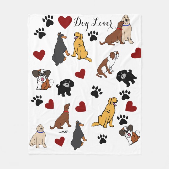 Couverture Polaire Virginia Wright Amoureux des chiens personnalisé (Devant)