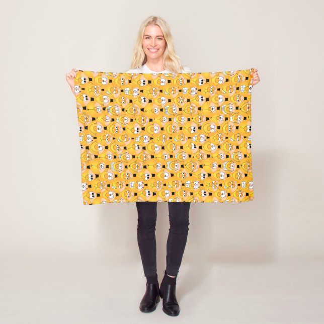 Couverture Polaire Visages jaunes drôles de conception d'Emoji (En situation)