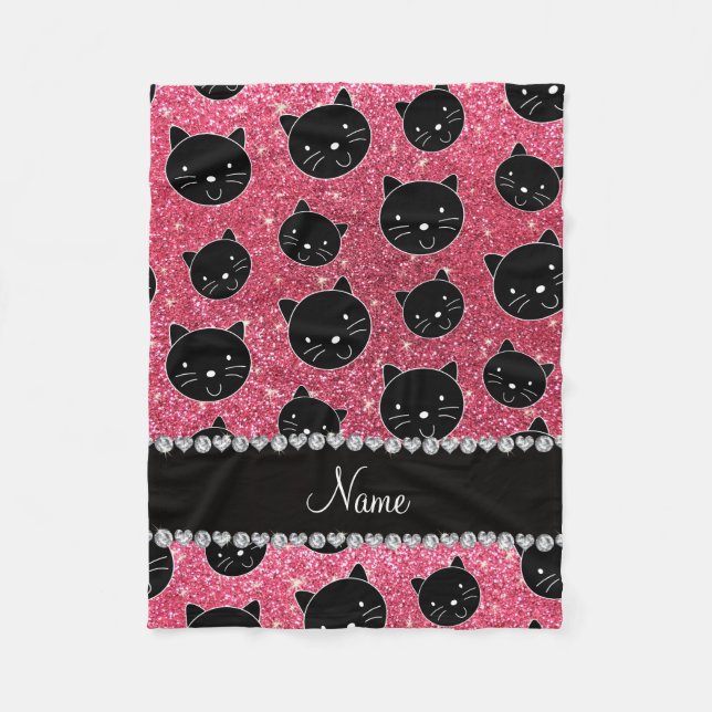Couverture Polaire Visages roses fuchsia nommés faits sur commande de (Devant)