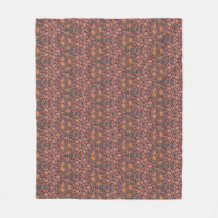 Couverture Polaire vitrail géométrique abstrait rouge rose gris