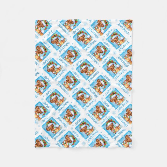 Couverture Polaire Vizsla de Noël (Devant)