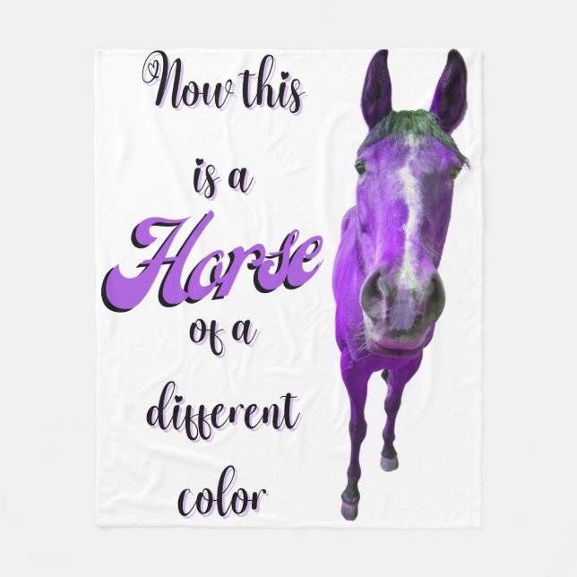Couverture Polaire Voici Un Cheval D'Une Couleur Différente, Violet (Devant)