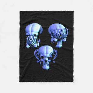 Couverture Polaire Voir Hear Speed No Evil Skulls Fleece Blanket
