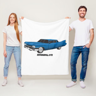 Couverture Polaire Voiture classique bleue fraîche de 1959