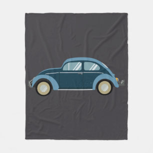 Couverture Polaire voiture cool bleu rétro avec des menottes