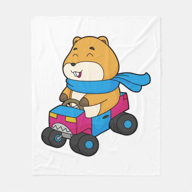 Couverture Polaire Voiture Hamster (Devant)